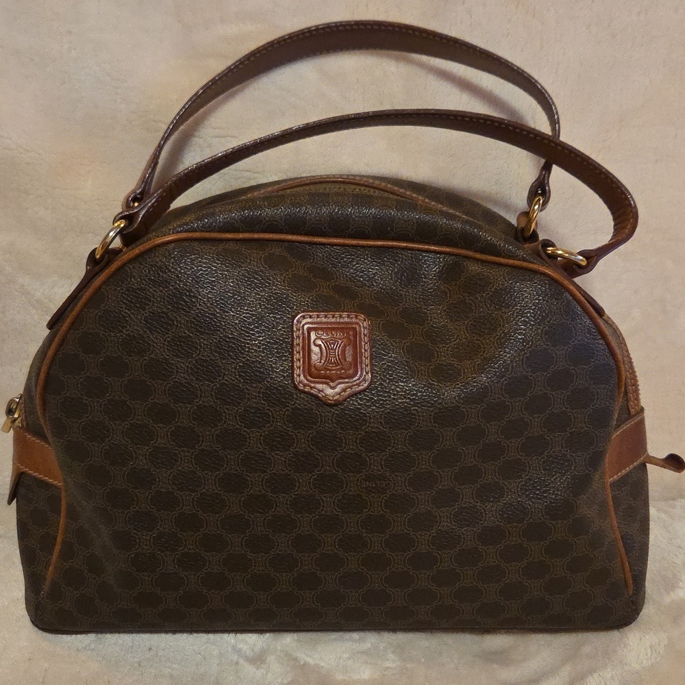 Celine‎ Dark Brown Patterned Satchel